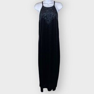Lane Bryant Intimates Slip Gown | 18/20 | Black Velvet Burnout | Witchy Goth